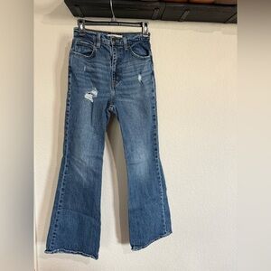 Levi's Blue Flare Distressed Jeans